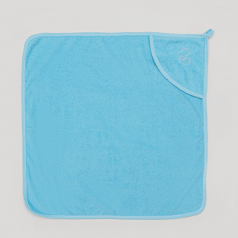 Детское полотенце-уголок для купания, 75*75 см., цвет голубой.