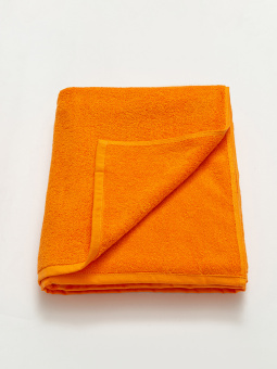 Махровое полотенце большое Sandal "люкс" 100*150 см., цвет - оранжевый.