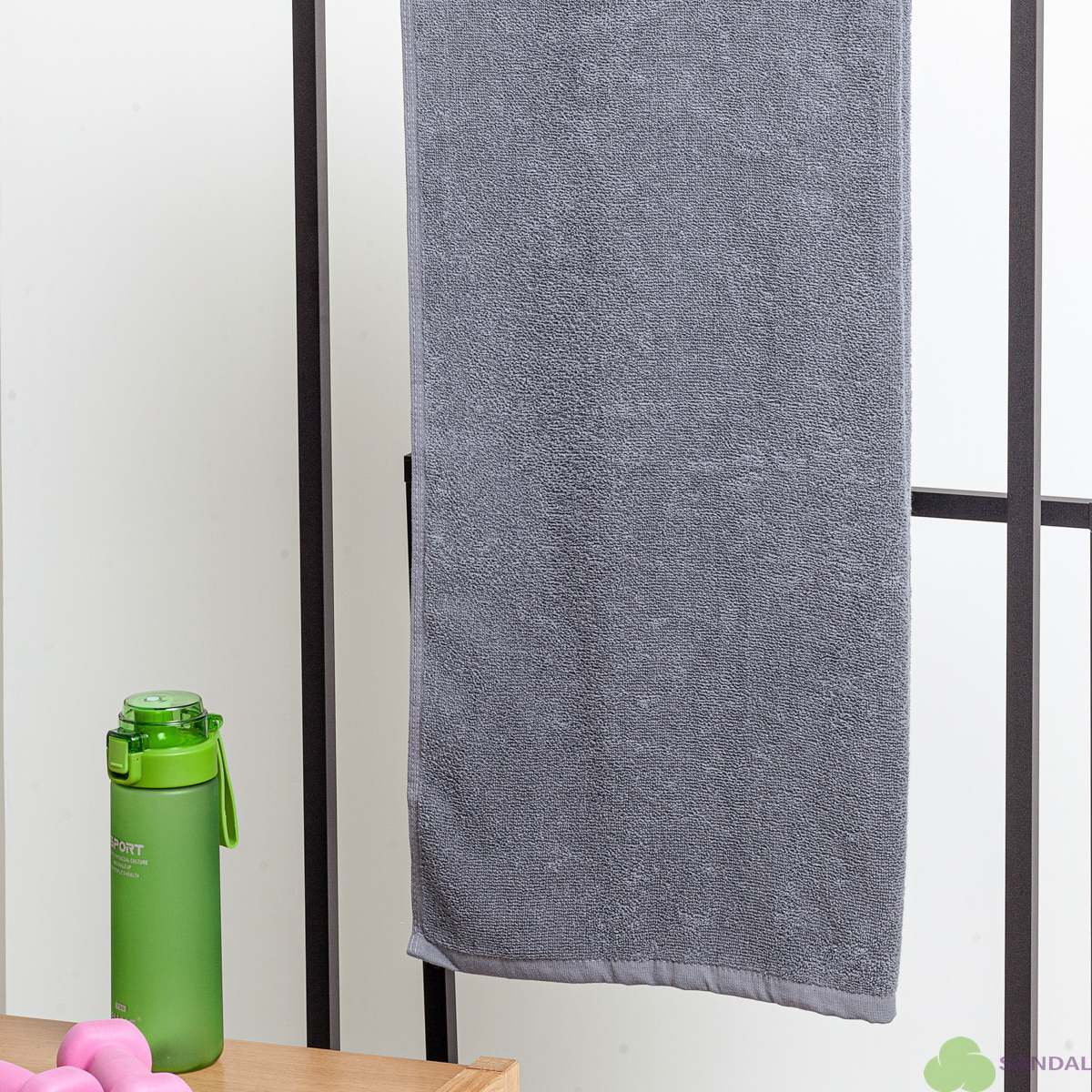 Махровое полотенце "люкс" 70*140 см. для фитнес клубов, цвет - серый, плотность 420 гр.