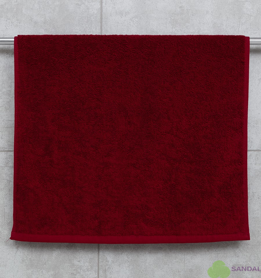 Махровое полотенце Sandal "люкс" 50*90 см., цвет - бордовый.