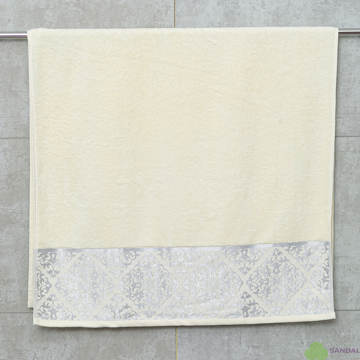Махровое полотенце Dina Me (QD-0430) 70х140 см., цвет - Молочный, плотность 500 гр.