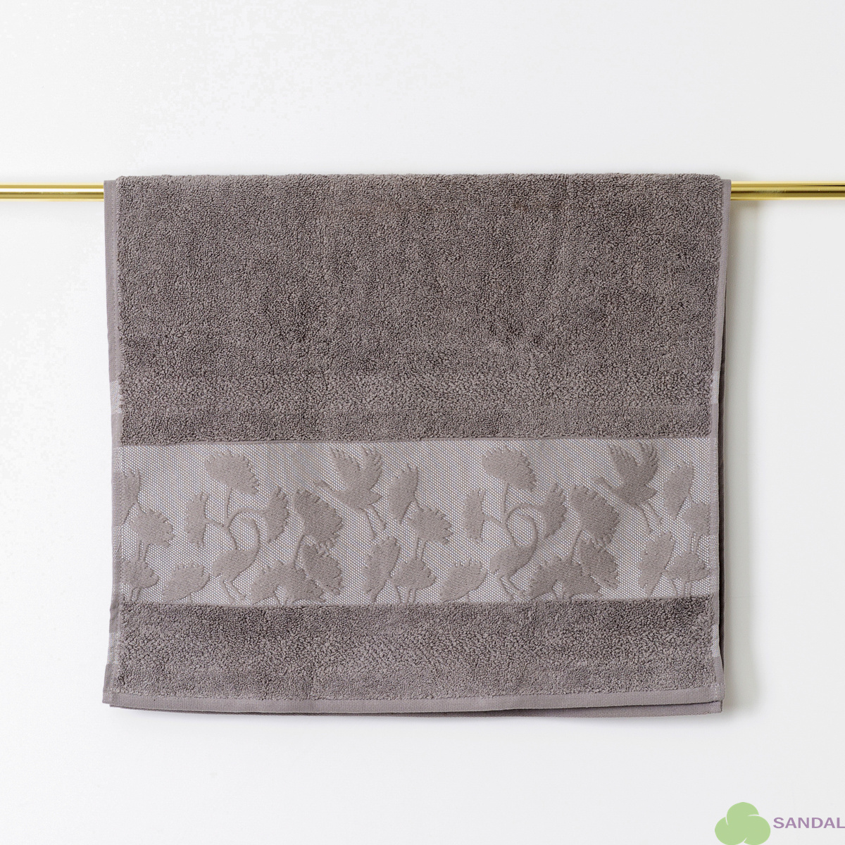 Махровое полотенце Abu Dabi 50*90 см., цвет - светло серый (0455), плотность 600 гр., 2-я нить.