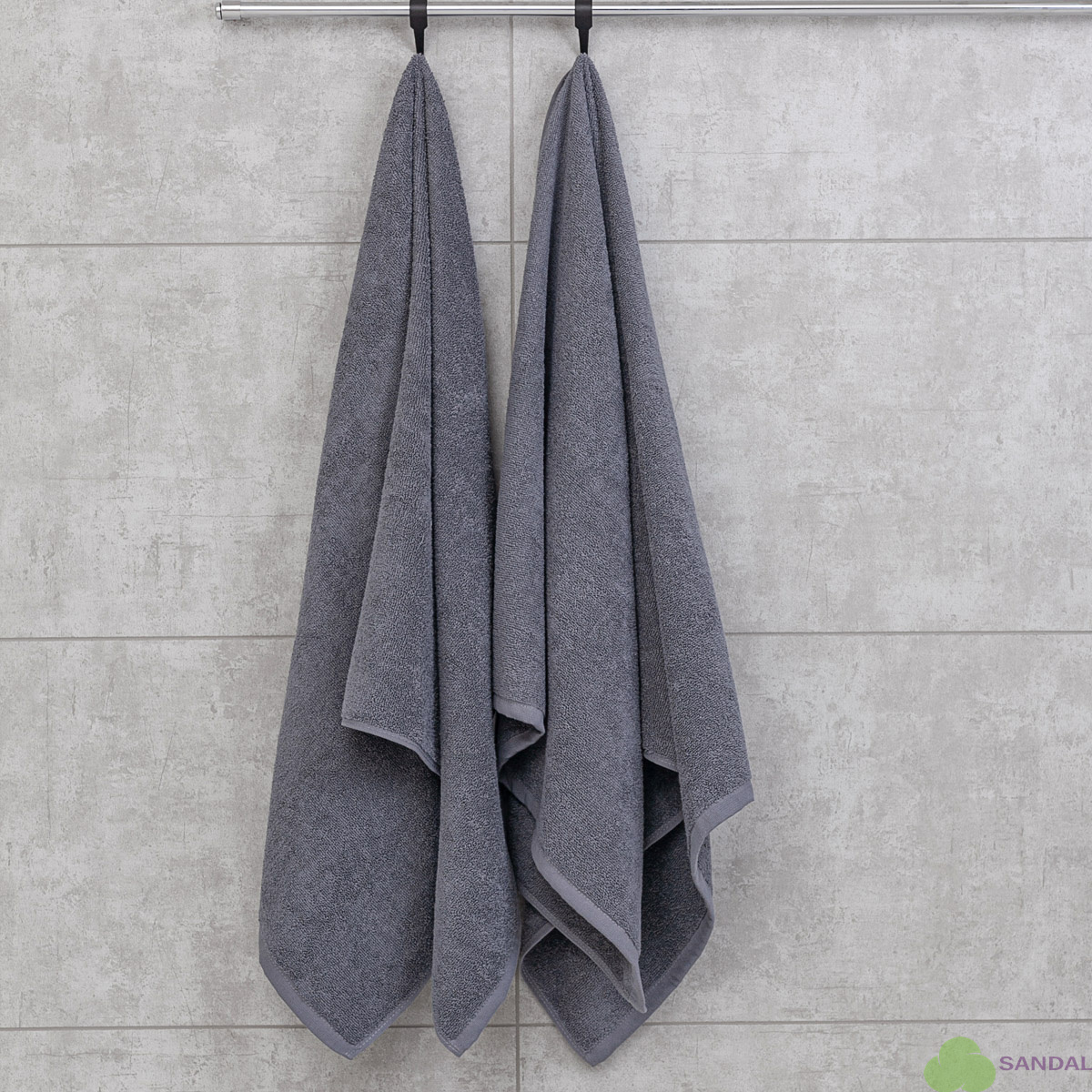 Набор махровых полотенец Sandal "люкс" 70*140 см., цвет - серый, пл. 450 гр. - 2 шт.