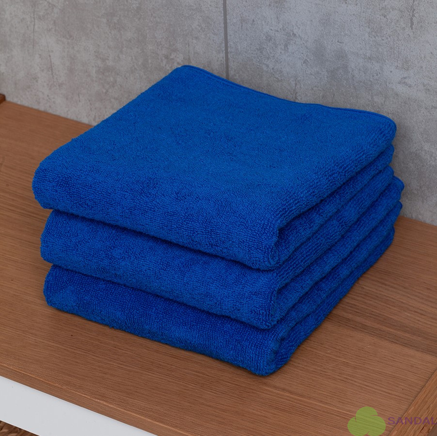 Набор махровых полотенец Sandal "люкс" 50*90 см., цвет - синий, пл. 450 гр. - 3 шт.