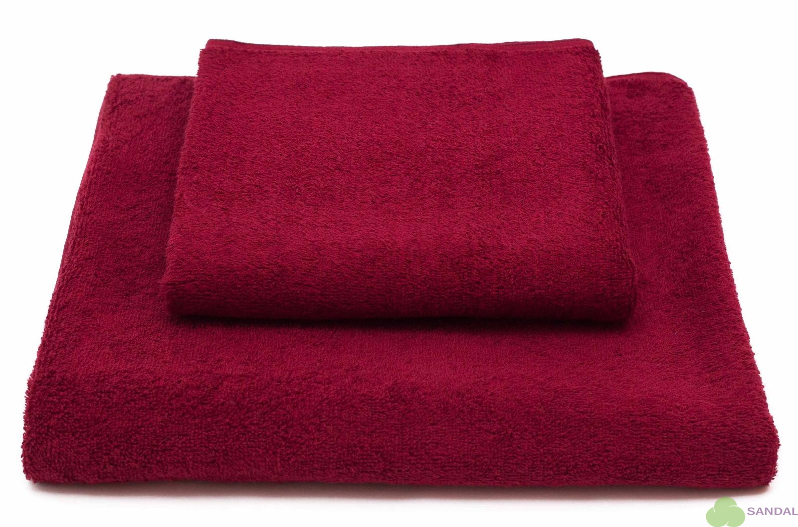 Набор махровых полотенец TJ из 2-х штук (50*90, 70*140 см.). Пл. 400 гр. Цвет - Бордовый.