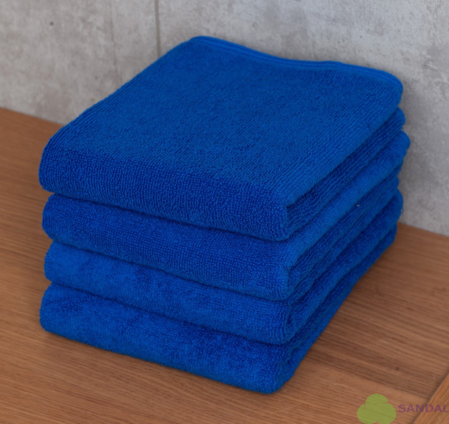 Набор махровых полотенец Sandal "люкс" 40*70 см., цвет - синий, пл. 450 гр. - 4 шт.