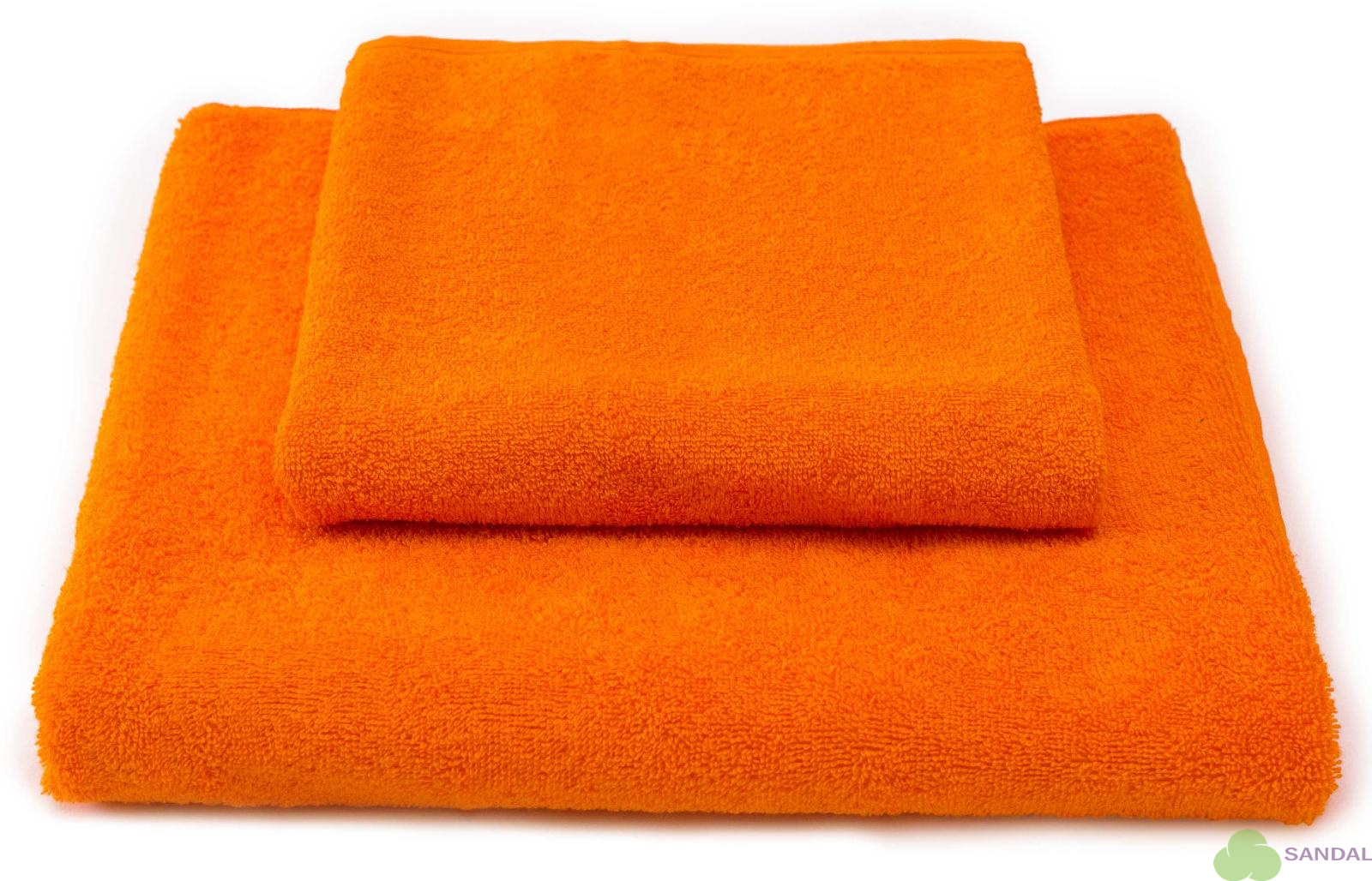 Набор махровых полотенец TJ из 2-х штук (50*90, 70*140 см.). Пл. 400 гр. Цвет - Оранжевый.