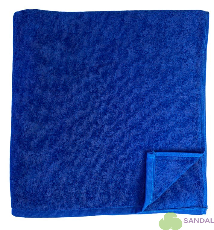 Махровое полотенце "люкс" 70*140 см., синее, 450 гр., 2-я нить.