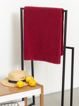 Махровое полотенце "пляжное" Sandal "люкс" 100*180 см., цвет - бордовый, плотность 420 гр.