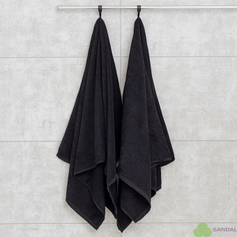 Набор махровых полотенец Sandal "люкс" 70*140 см., цвет - черный, пл. 450 гр. - 2 шт.