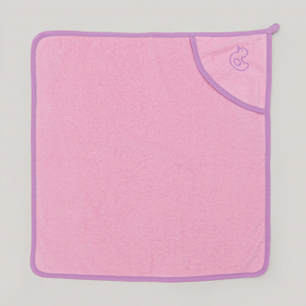 Детское полотенце-уголок для купания, 75*75 см., цвет розовый.