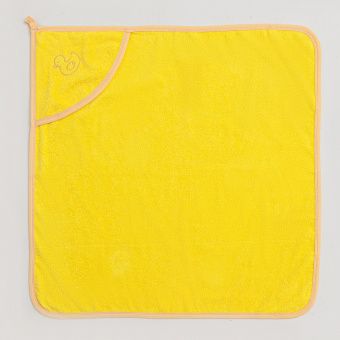 Детское полотенце-уголок для купания, 75*75 см., цвет желтый.