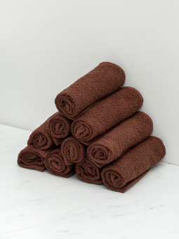 Набор махровых салфеток осибори Sandal "оптима" 30*30 см., цвет - коричневый, плотность 380 гр. - 10 шт